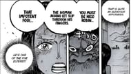 Saturn revealing Sakazuki's blunder (Image via Shueisha)